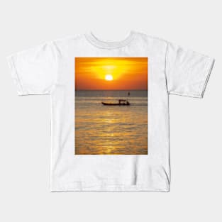 Sunset Boat Kids T-Shirt